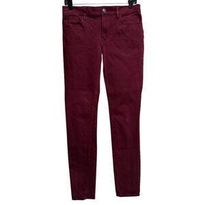 Express Women Legging Jegging Mid Rise Burgundy Stretchy Denim Pants 6R Moody